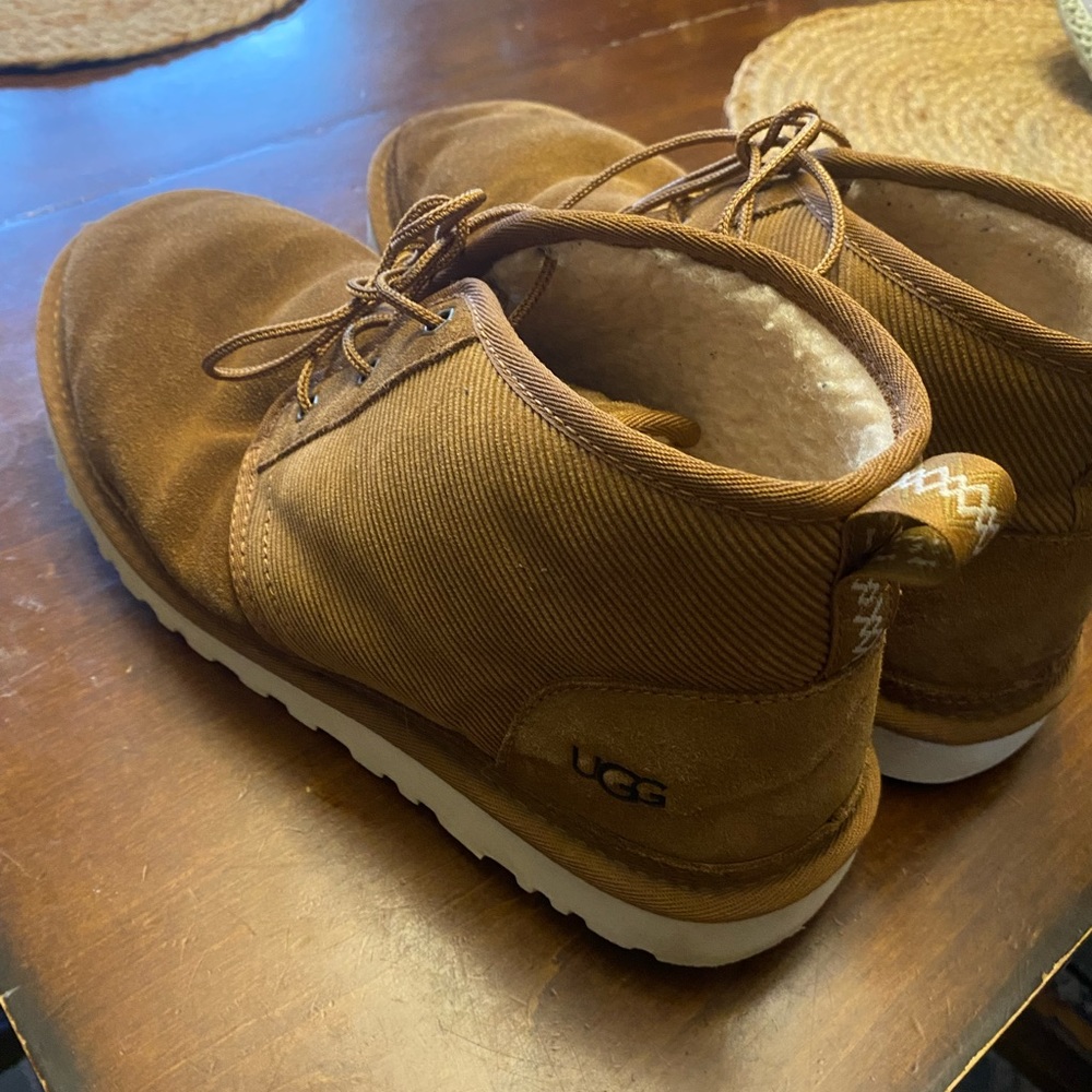 Mens Ugg Neumel Chestnut Suede Corduroy Ankle Boots.